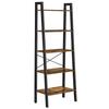 Ladder Shelf, 5-Tier Industrial Shelf, Storage Unit, With Metal Frame, For Living Room, Kitchen, Rustic Brown