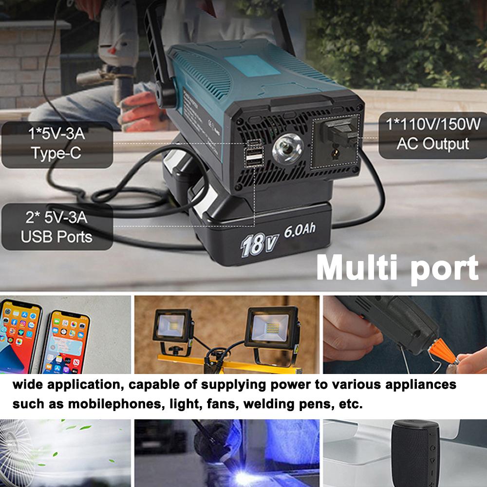 Аккумуляторный инвертор, портативные электрические инструменты для использования на открытом воздухе, подзарядка и инвертор, вход в машину