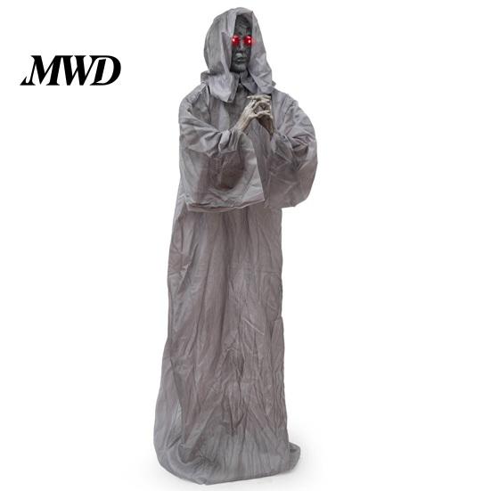 Spooky Atmosphere Props for Parties Animated Standing Ghost Halloween Decoration, Sound Activated Nun Skeleton Haunted House Decoration Doorways Lawns