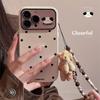 Минималистичный щенок в горошек для IPhone 17, Чехол для телефона Apple 15, Цепочка-подвеска с мишкой для 16pro, 11 Все включено, X для Huawei