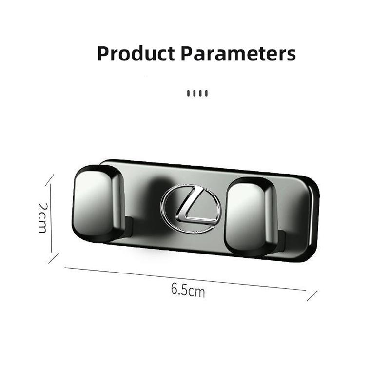 SFSE5 Car Double Hooks Organizer Alloy Hook Hanging Storage For Lexus F SPORT ES RX NX LS UX LM LX GX LC RZ IS CT GS RC HS SC TX LBX