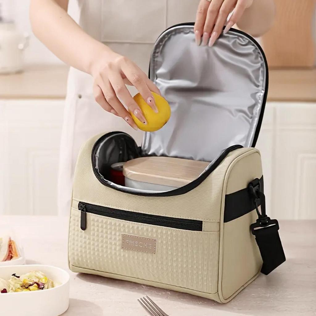 Multifunction Handheld Insulated Bag Large Capacity Cooler Bag Portable Zipper Thermal Lunch Bags for Outdoor Picnic Camping Food Storage