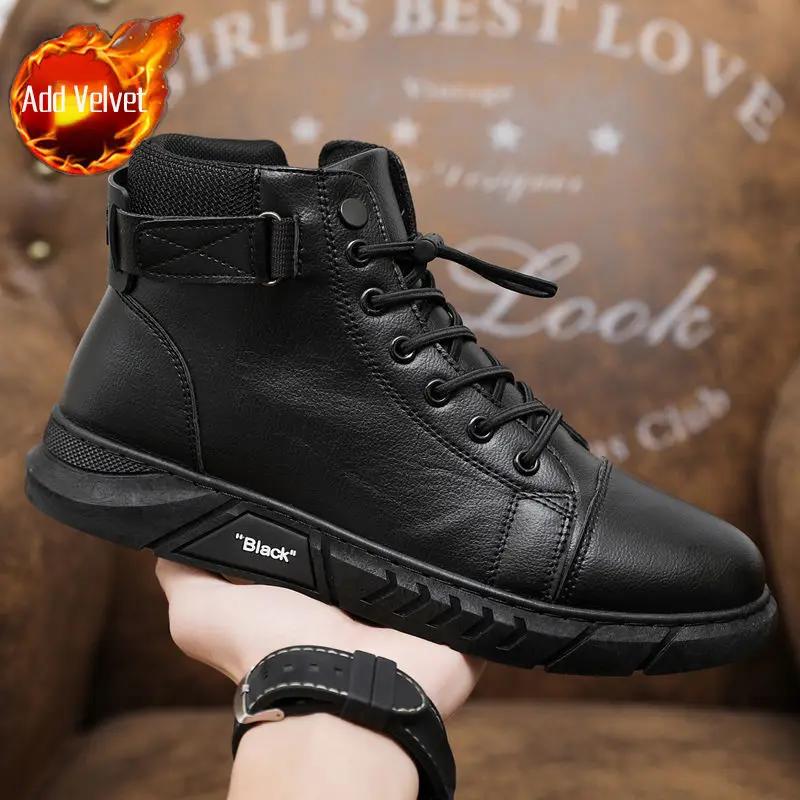 With Zip Platform Man Shoes Leather Waterproof Y2k Hot Selling Designer Comfortable Classic Size 44 Sale Fashion Boots for Men