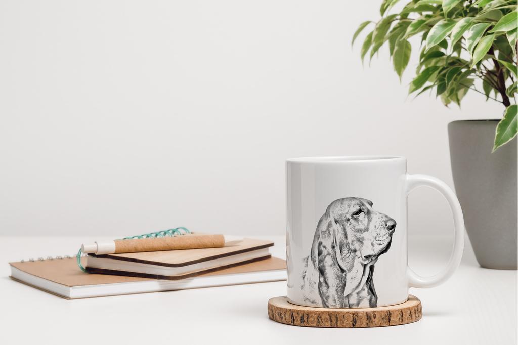 Basset Hound - cup with a dog, cute cup with graphics, a gift with your photo from the Art-Dog brand