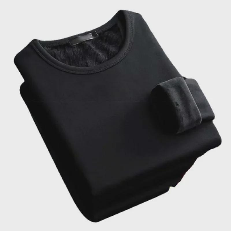 Мужской зимний бархатный термотоп Plus: Плотный, стильный и теплый базовый слой или верхняя одежда для создания молодого образа