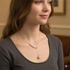 Yuhé Pearl Mermaid Pendant, Zhuji Pearl Y Word chain smile clavicle chain, a light luxury piece9Silver