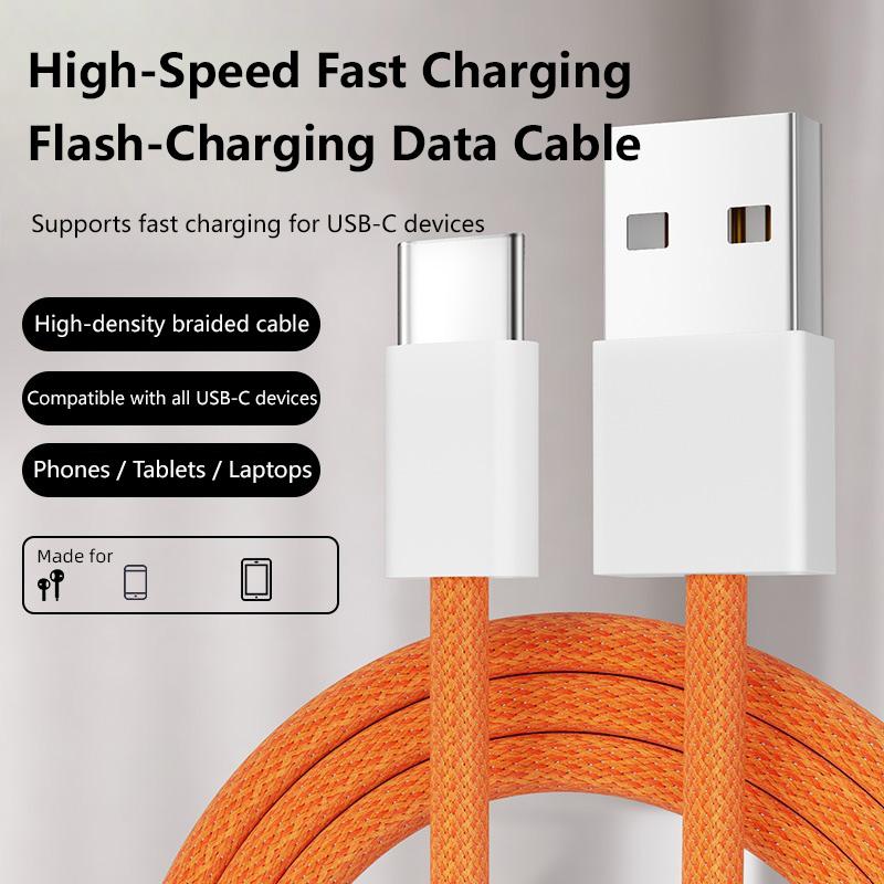 Кабель данных USB A на USB C 240 Вт Кабель-зарядка Быстрая зарядка Поддерживает быструю зарядку Для iPhone 17 16 Samsung Huawei Xiaomi