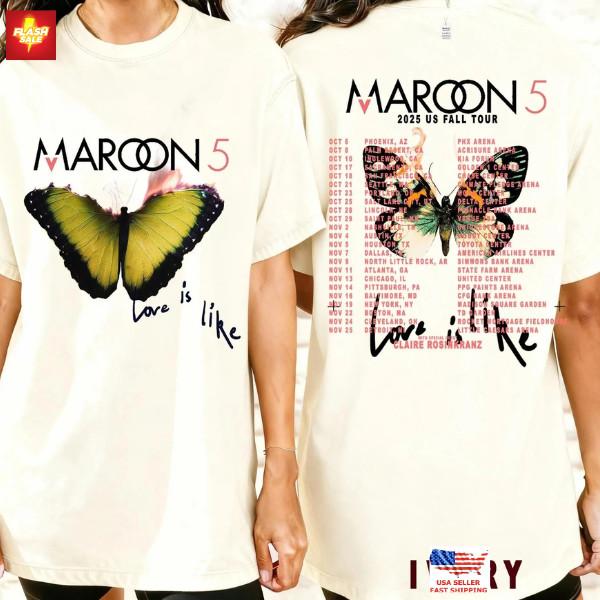 Maroon 5 2025 US Fall Tour Butterfly Graphic Tee Concert Merch Unisex T-shirt Unisex T-Shirt