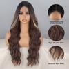 MERISIHAIR Женский длинный темно-светло-коричневый натуральный волнистый парик с омбре без челки, натуральный волнистый парик из синтетического волокна
