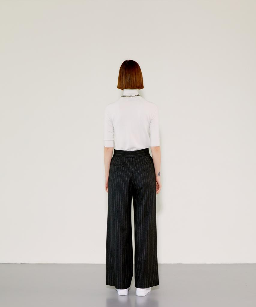 Chaenyuyog High-Waist Wide Pants [Grey]