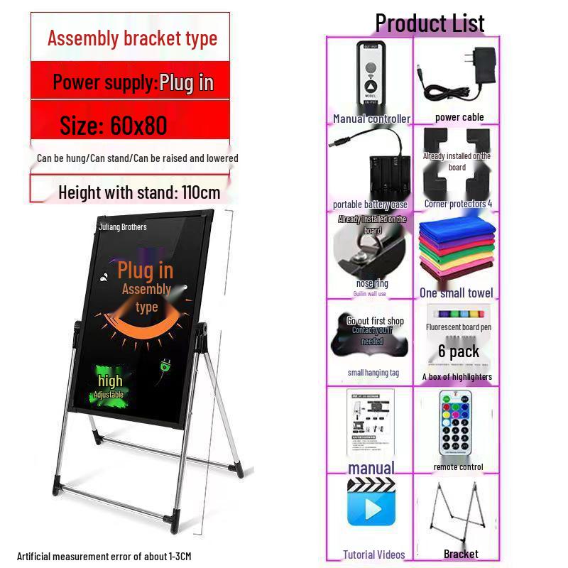Светящаяся флуоресцентная доска для рекламы на ночном рынке и уличных киосках