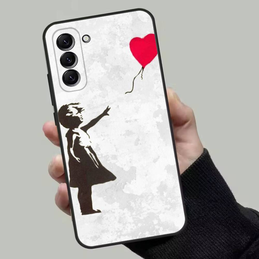 Чехол для телефона с граффити Бэнкси 'Война' для Samsung Galaxy A13, A21s, A22, A31, A32, A52, A53, A71, A80, Мягкий черный корпус