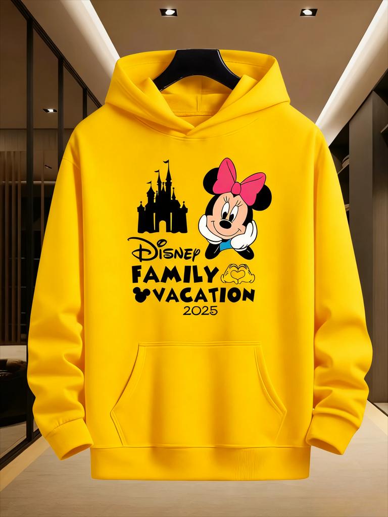 Семейные наряды Disney для родителей и детей Микки Маус и Минни для мальчиков девочек мужчин женщин пар осень и зима разноцветные худи