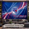 Wall Hanging Tapestry Custom NameNew York Rangers Pattern Personalized Printed Fabric Wall Decor