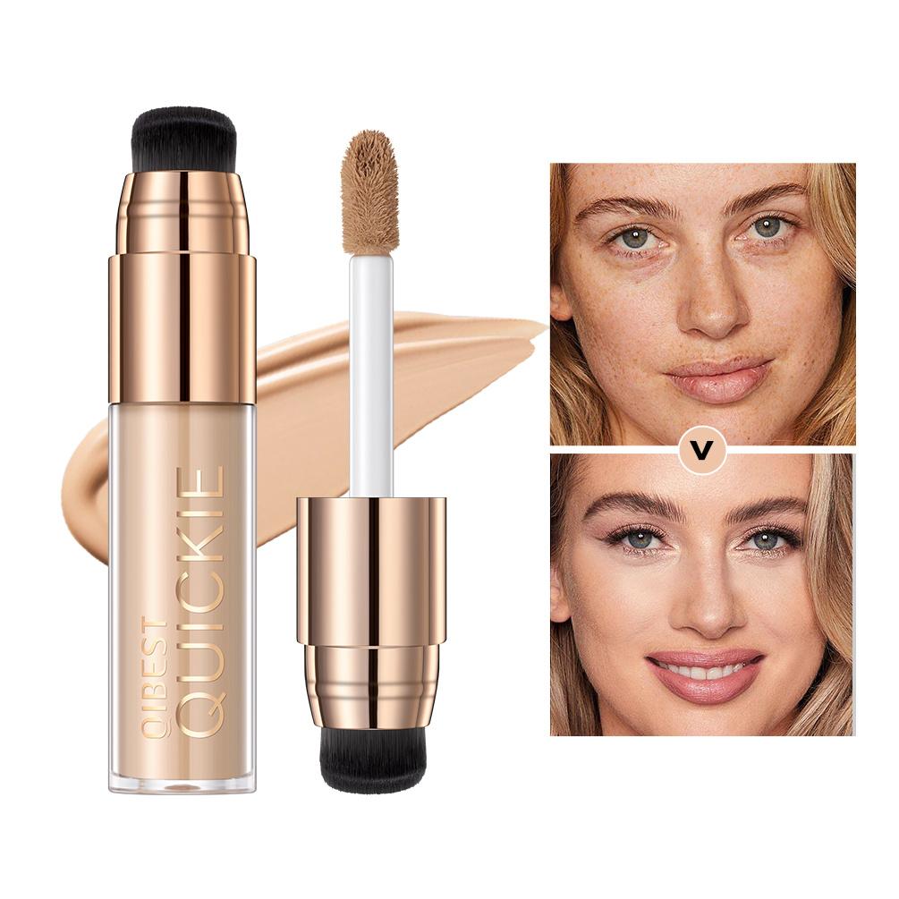 Liquid Concealer with Brush Hydrating Foundation Makeup Oil-control Non-removal of Makeup Skin-friendly BB Cream Foundation Liquid Covers Blemishes
