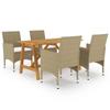 Día Y Noche - Día Y Noche 5-Piece Beige Garden Dining Set