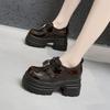 Туфли лоферы на платформе женские 2025 весна и осень новые универсальные с небольшой внутренней высотой подъема женские туфли в британском стиле маленькие кожаные туфли