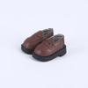 1pair Black Brown Doll Leather Shoes Boots Pretend Play Dolls Uniform Shoes  1/12 Bjd