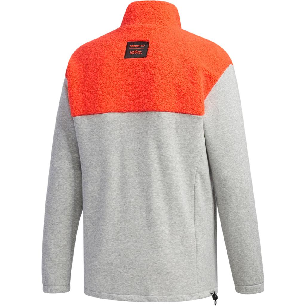 Adidas Neo X Pokemon Color Block Half-Zip Pullover Sweatshirt Men Sweatshirt Gray FU3917