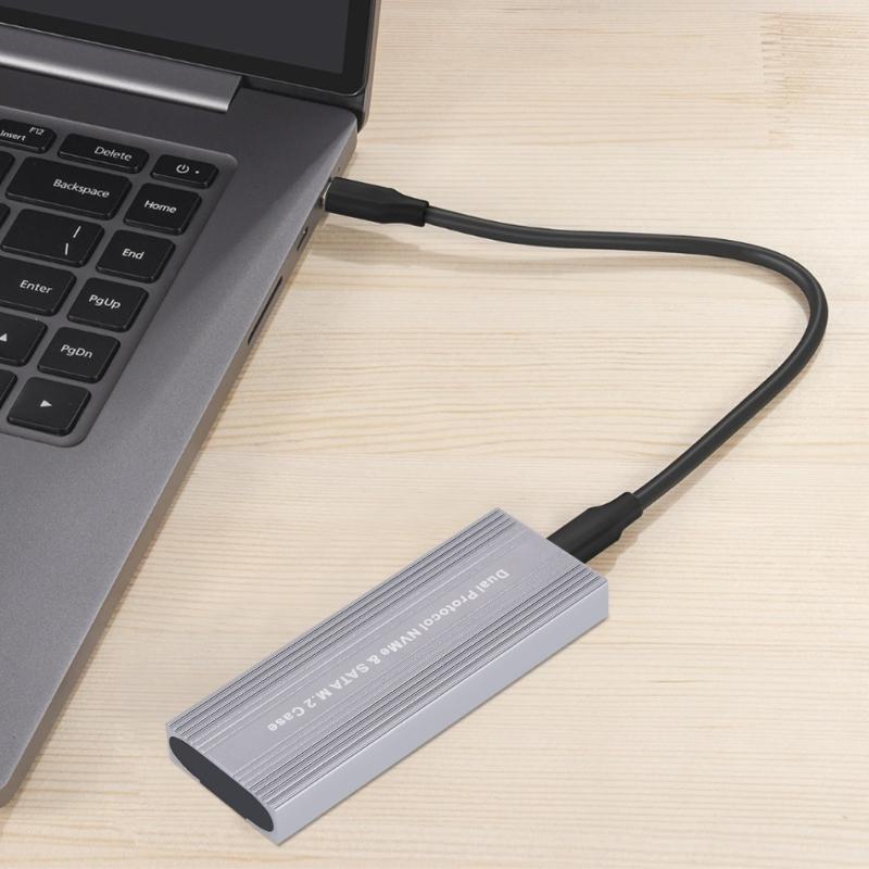 Быстроскоростной корпус M.2 USB-C 3.2 Безвинтовая установка Поддержка двойных протоколов Читатель дисков Корпус для HDD