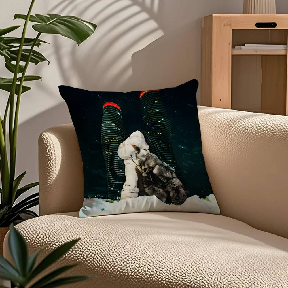 P-Partynextdoor Rapper Album Cover Pillow Case Comfort Sofa Bed Silky elegant Invisible zipper Custom Decorative cushion cover