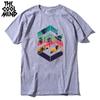 COOLMIND QI0311A Cool Loose o-neck Summer Printed Casual Men T Shirt Short Sleeve 100% Cotton Cotton Comfortable Fabric Tshirts