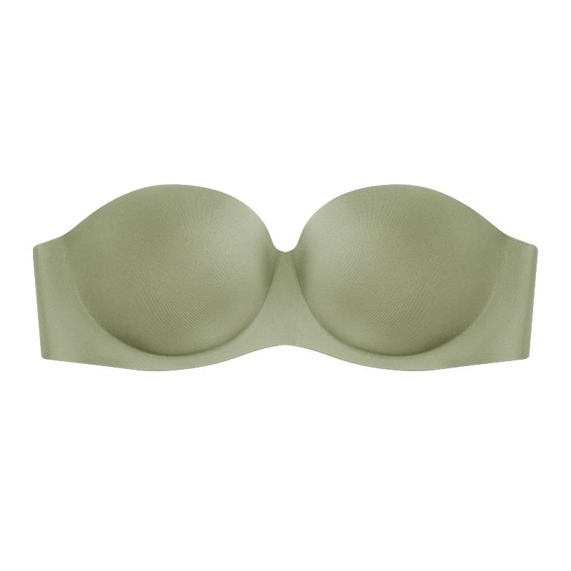 Women's Strapless Invisible Bra Replaceable Sheer Buckle Braletter Push Up Half Cup Tank Top Sexy Underwear