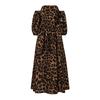 Женские платья больших размеров с открытыми плечами и леопардовым принтом, рукав 3/4