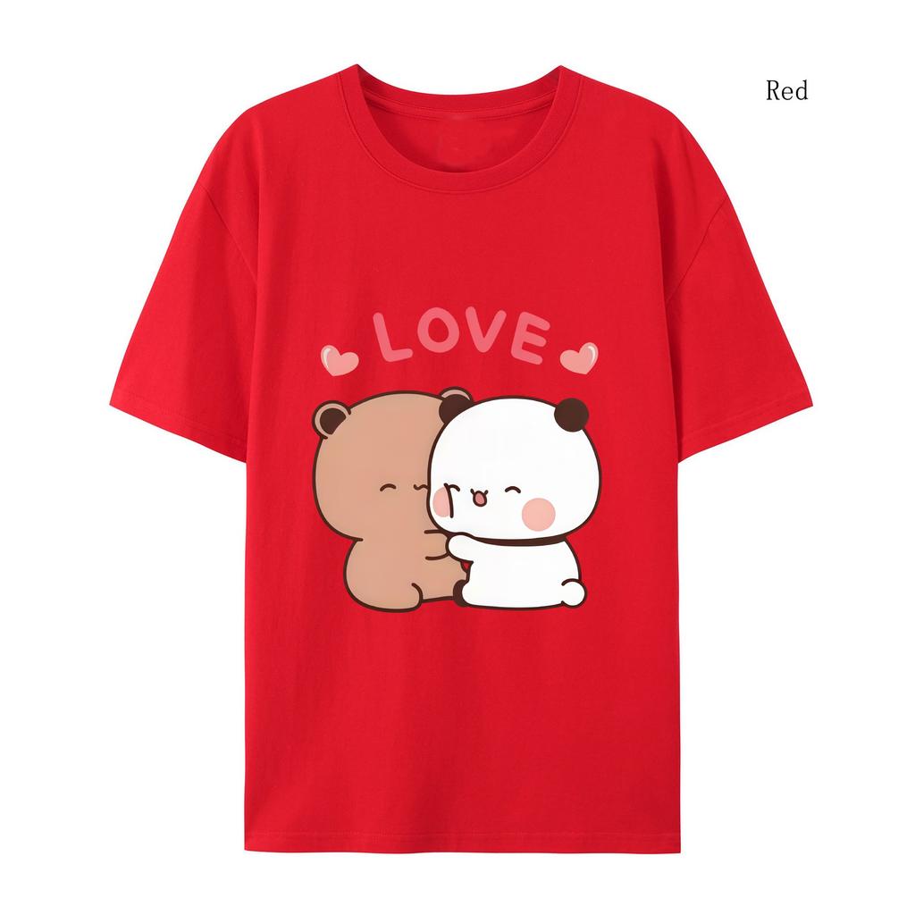 Милая мультяшная женская футболка с изображением медведя панды Bubu Dudu Kawaii Clothing Женская парная футболка Футболка Harajuku
