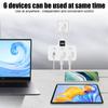 Быстрое зарядное устройство USB с ночником Настенная розетка Зарядное устройство Адаптер TYPE-C Розетка для умного дома Удлинитель Вилка европейского стандарта Удлинитель питания Светодиодный разъем с несколькими вилками