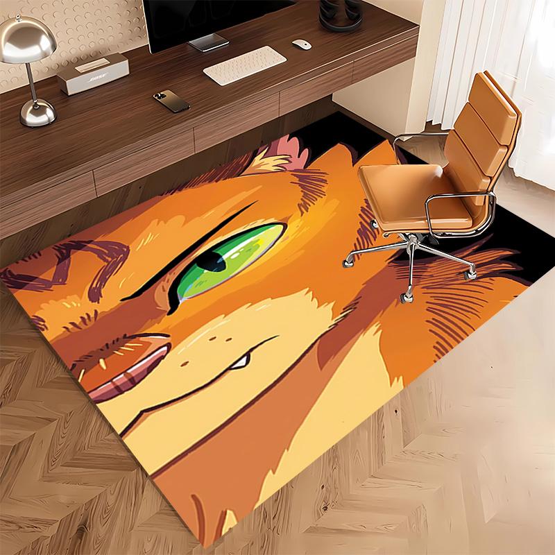 1pc Warrior Cats Print Area Rug - Soft, Washable Non-Slip Indoor Mat, Living Room, Home Office Decorative Rug,Office Decorative