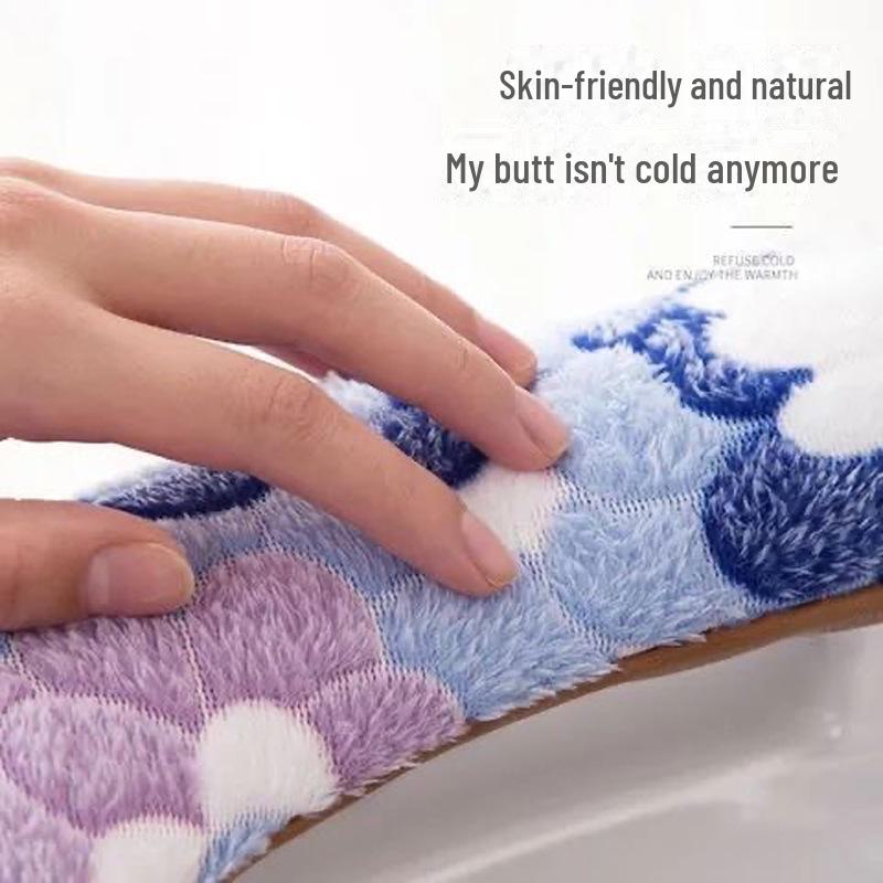 Мягкий чехол на сиденье унитаза на молнии - утолщенный для всех сезонов