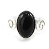Серебряное кольцо ручной работы 'Jet Black Goddess' черное серебро (родий) - 13х8 мм