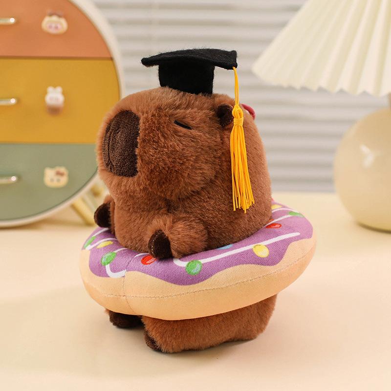 Милая милая шапочка доктора капибара кукла плюшевая игрушка пончик капибара кукла брелок тряпичная кукла