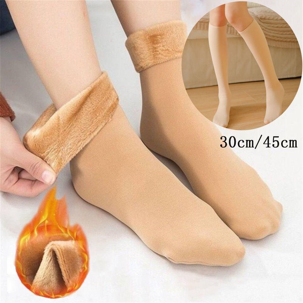 Velvet-lined Snow Socks Thickened Women's Hosiery Bare Leg Artifact Home Floor Socks  Unisex