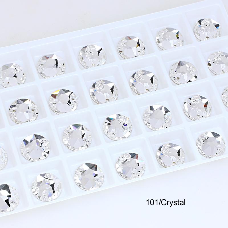 Dongzhou Round Flatback Glass Rhinestone Sew on Crystal Loose Crystal Beads Garment Sewable Rhinestone Diy Accessories