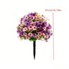 Artificial Violet Flower Stake Waterproof All Season Use Fake Flower Bush for Garden Yard Patio Porch Ornament