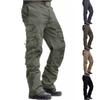 Мужские комбинезоны, повседневные брюки с несколькими карманами и завязками, походные брюки, хлопковые саржевые брюки