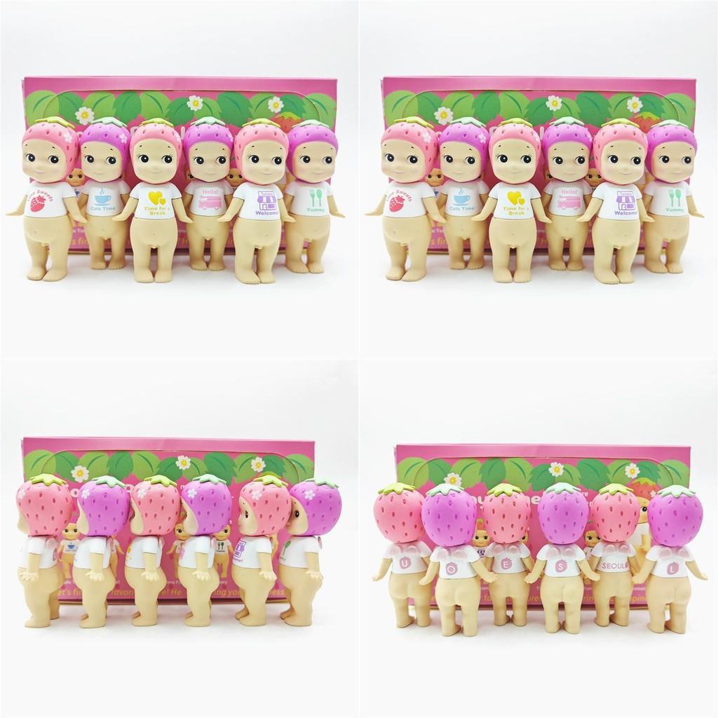 Очаровательные Фигурки Ангелов-Клубничек Blind Box ПВХ Коллекционные Игрушки Для Тортов Подарки