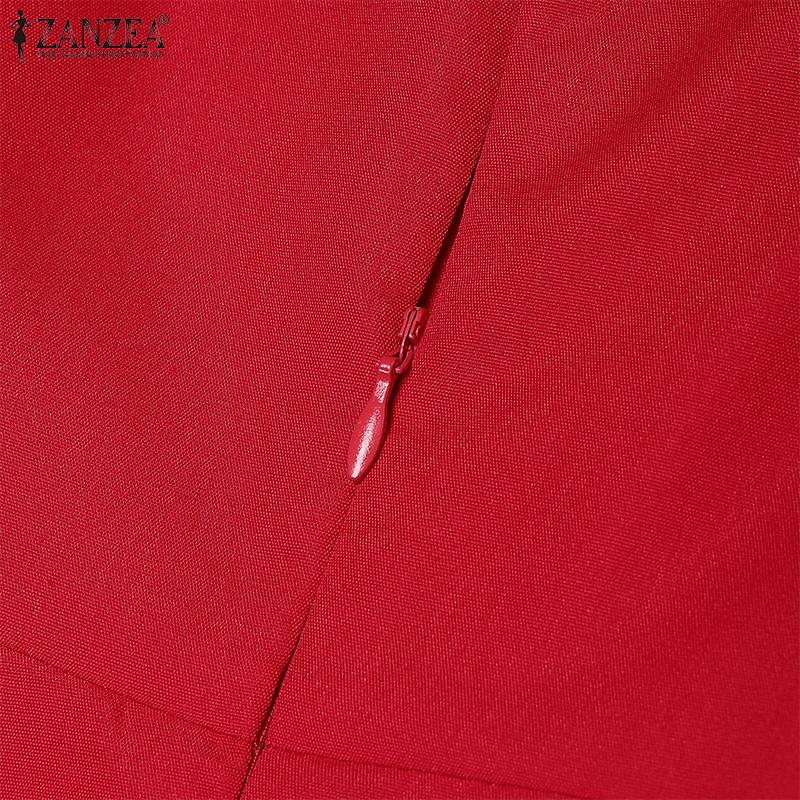 ZANZEA Женское повседневное летнее платье с квадратным вырезом и коротким рукавом