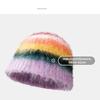 Soft Cotton Striped Knitted Hat Colorful Crochet Beanie Hat New Knitted Bonnet Hat  Unisex