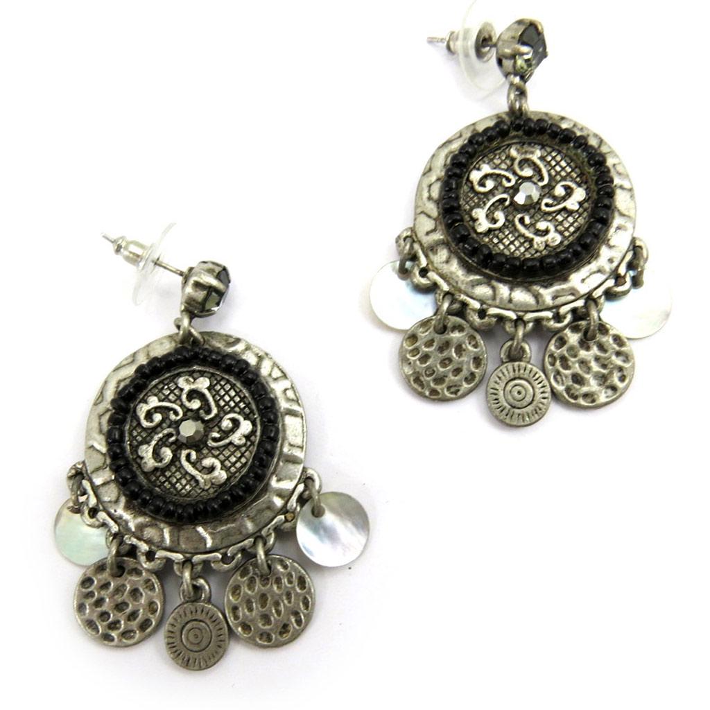 Les Trésors De Lily [E5899] — дизайнерские серьги серебристо-серого цвета «Воспоминания о прошлом».