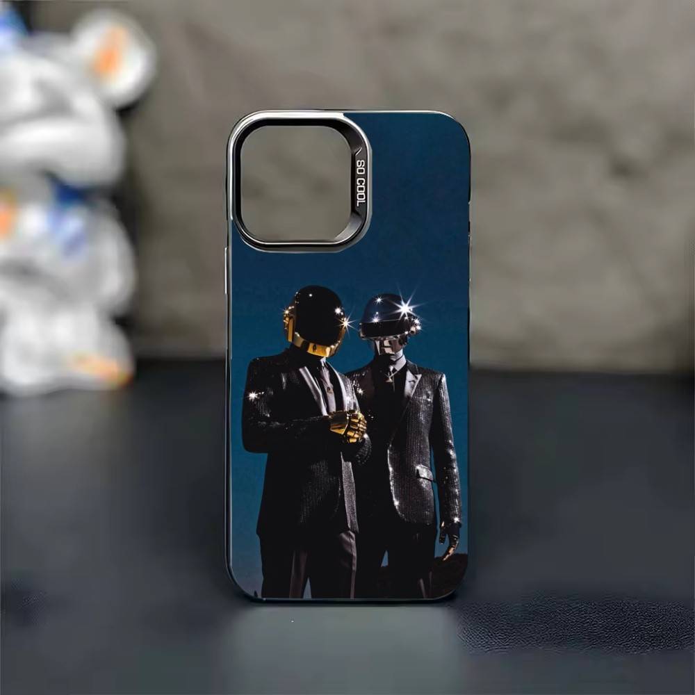 Крутой чехол для телефона Daft Punk для iPhone 17 16 15 14 13 12 11 Pro Max Plus Серебристый конфетный Матовый чехол