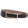 Classic Leather Skinny Belt For Women With Gold Buckle For Casual Wear