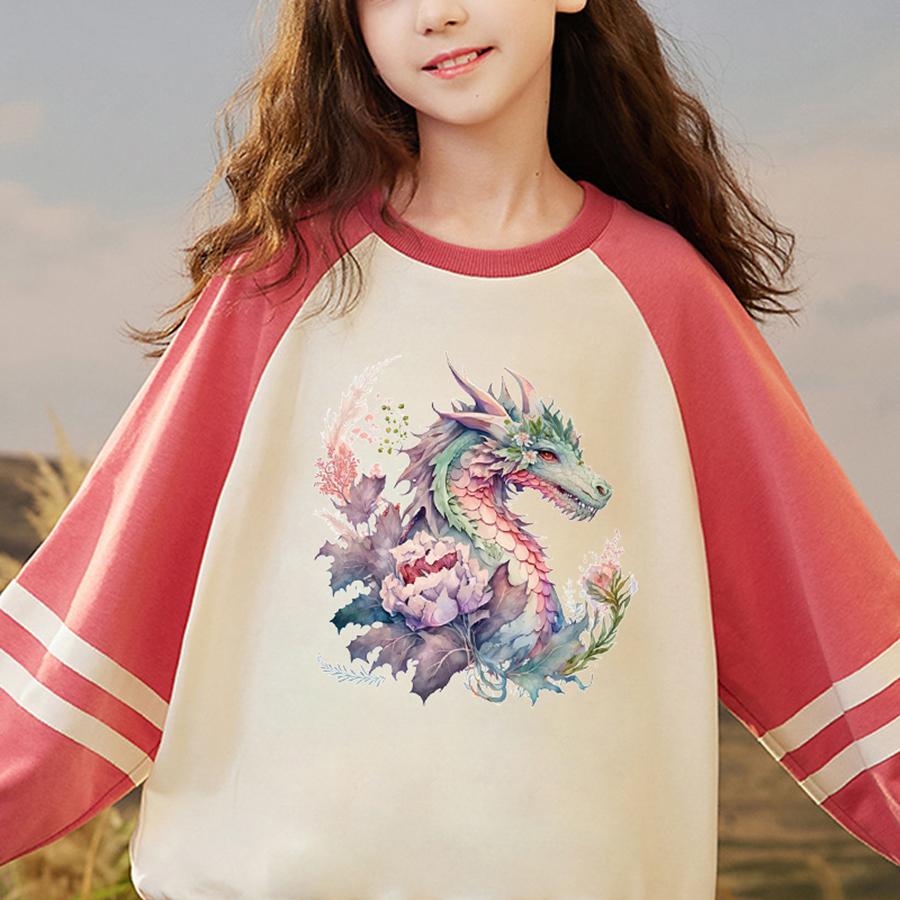 Dragon Flowers Iron On Patch For Clothes High Quality Heat Press Appliqued Fashion Stripes Diy Accessory Sticker Beautiful Patch