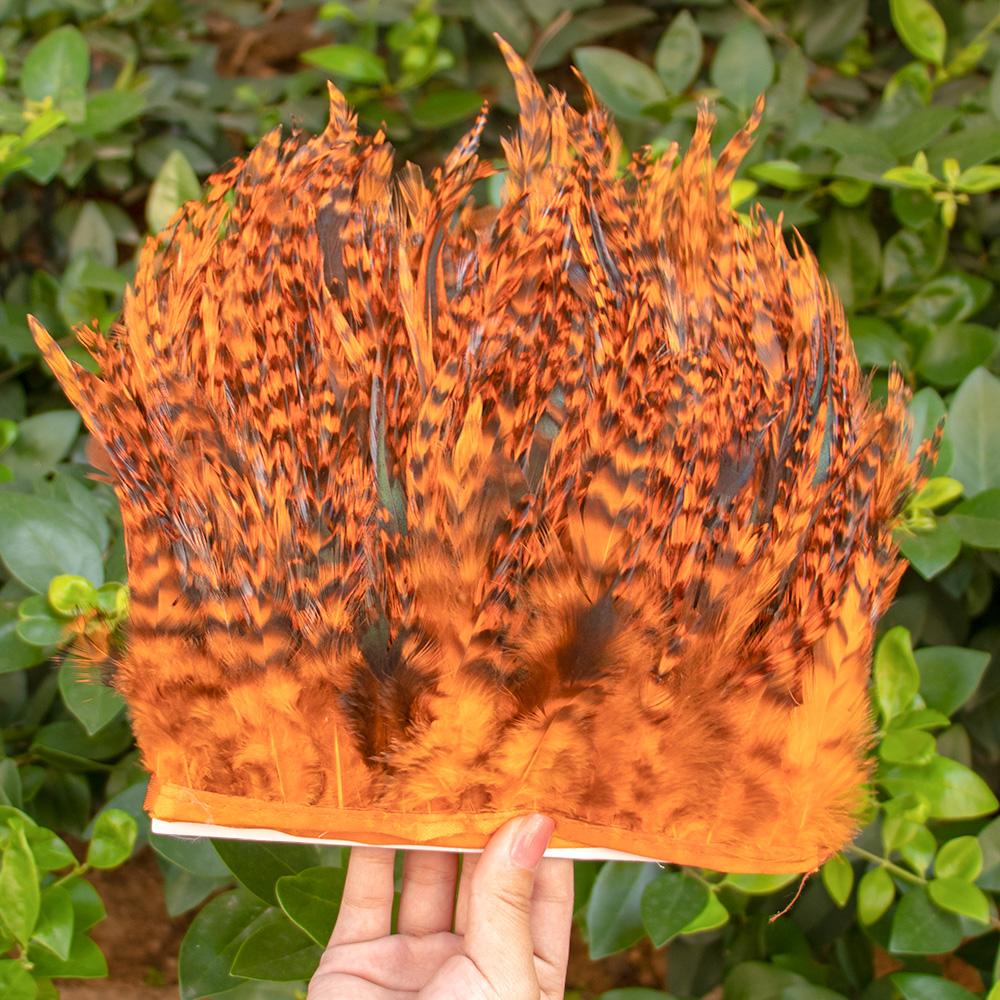 Перья1Метр Окрашенные Петушиные Куриные Перья Отделка 4-6 дюймов Натуральные Перья Фазана для Бахромы Ленты Рукоделия DIY Шитья Одежды Платья Декор