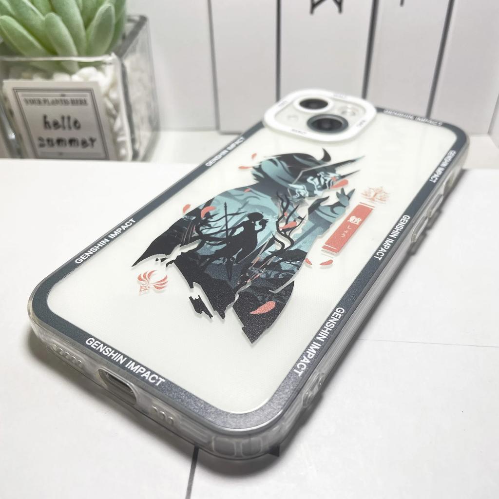 Чехол для телефона Genshin Impact для iPhone 16 15 14 13 12 11 Pro Max Mini XS X XR SE 7 8 Plus Ху Тао Чжун Ли Райдэн Эйген Сяо Funda