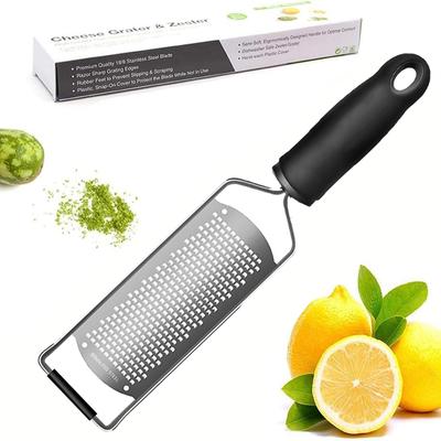 Овощечистка для лимонов и фруктов из нержавеющей стали с мягкой резиновой ручкой, идеально подходит для сыра, фруктов, имбиря, чеснока и корнеплодов