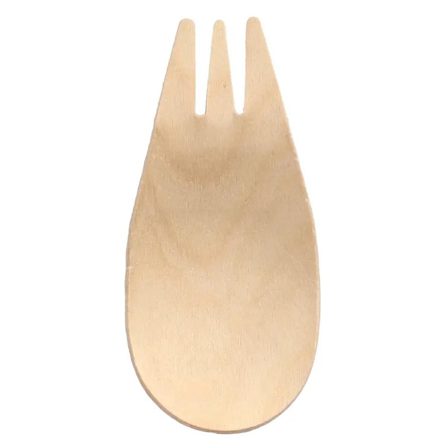 Łyżkowidelce Do Przekąsek Drewniane 8,2 Cm 150 Szt.