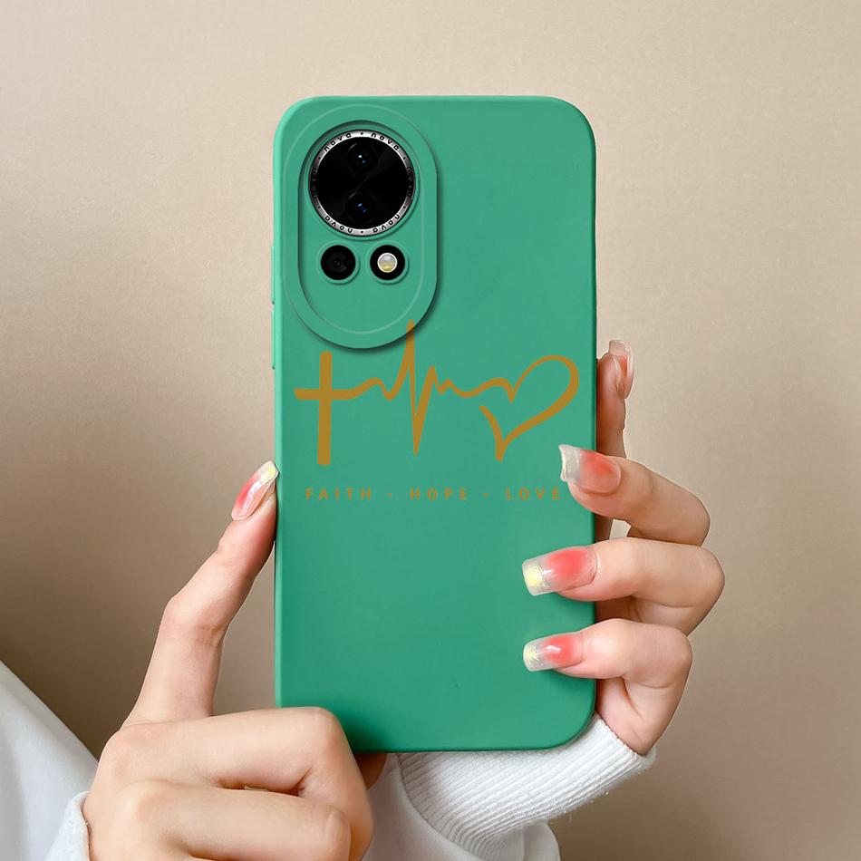 Чехол для телефона Huawei Nova 12 Pro Ultra, с рисунком 'Сердце', из жидкого силикона, с защитой камеры, задняя крышка для Huawei Nova12 12Pro 12Ultra